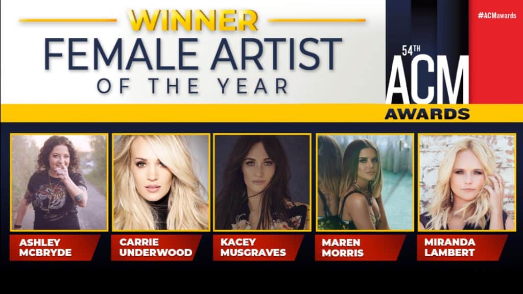 ACM Award Female Artist Of The Year Winner Announced Country Music Family