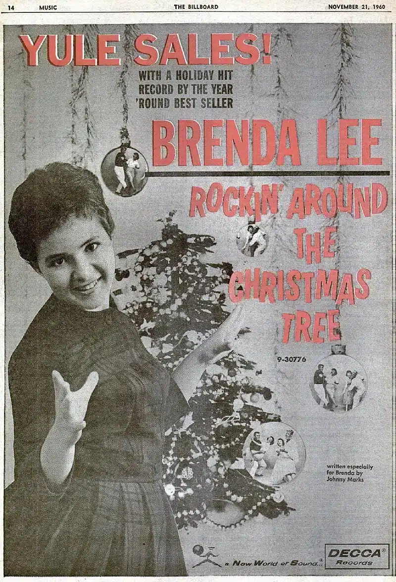 Promotional poster for Brenda Lee's "Rockin' Around the Christmas Tree"