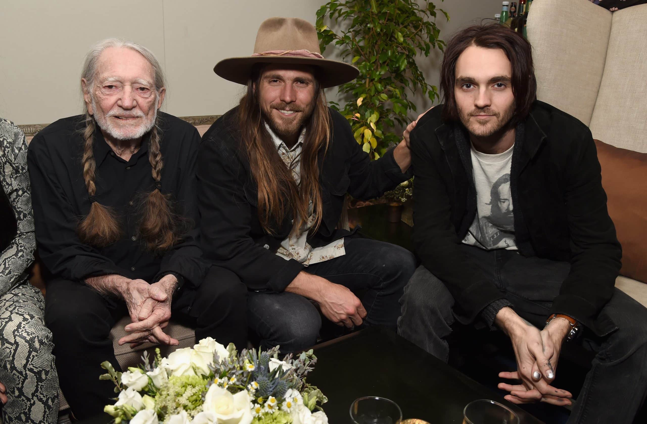 Willie Nelson with his sons Lukas and Micah