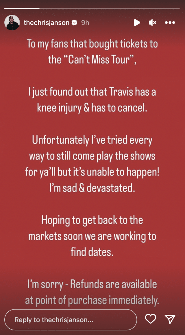 Chris Janson responds to Travis Tritt tour cancelation