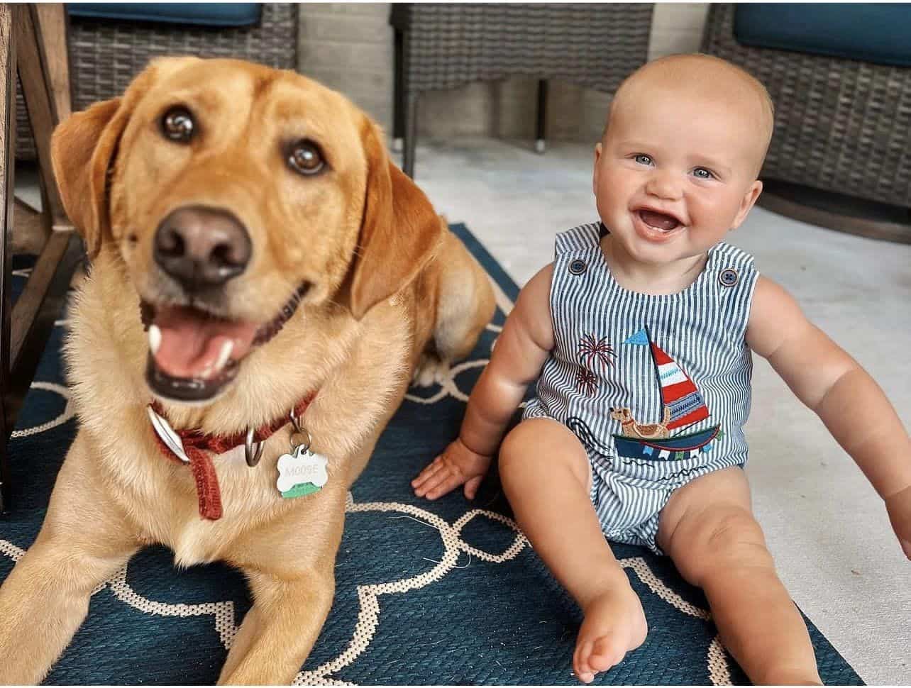 Scotty McCreery's son, Avery, with his dog, Moose