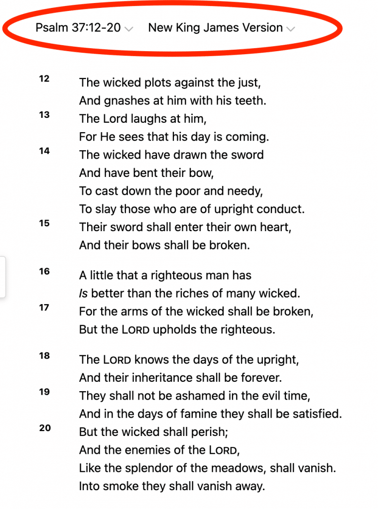 Psalm 37: 12-20
