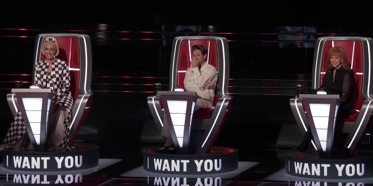 Gwen Stefani, Niall Horan, and Reba McEntire on "The Voice"