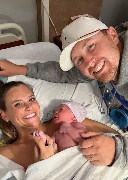 Scotty McCreery, his wife Gabi, and their son Avery on the day of his birth