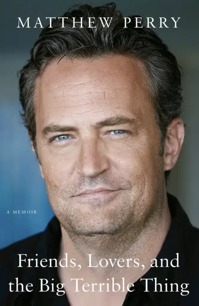 Matthew Perry on the cover at for his memoir