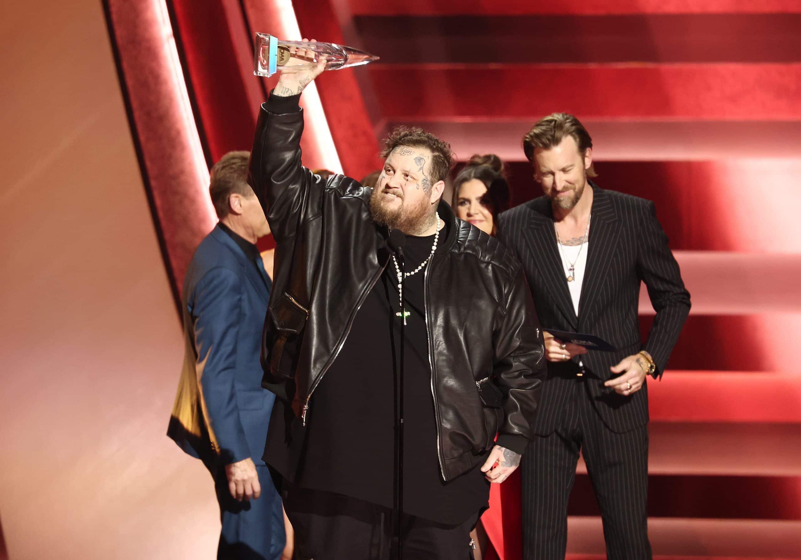 Jelly Roll accepts his CMA Award for New Artist of the Year