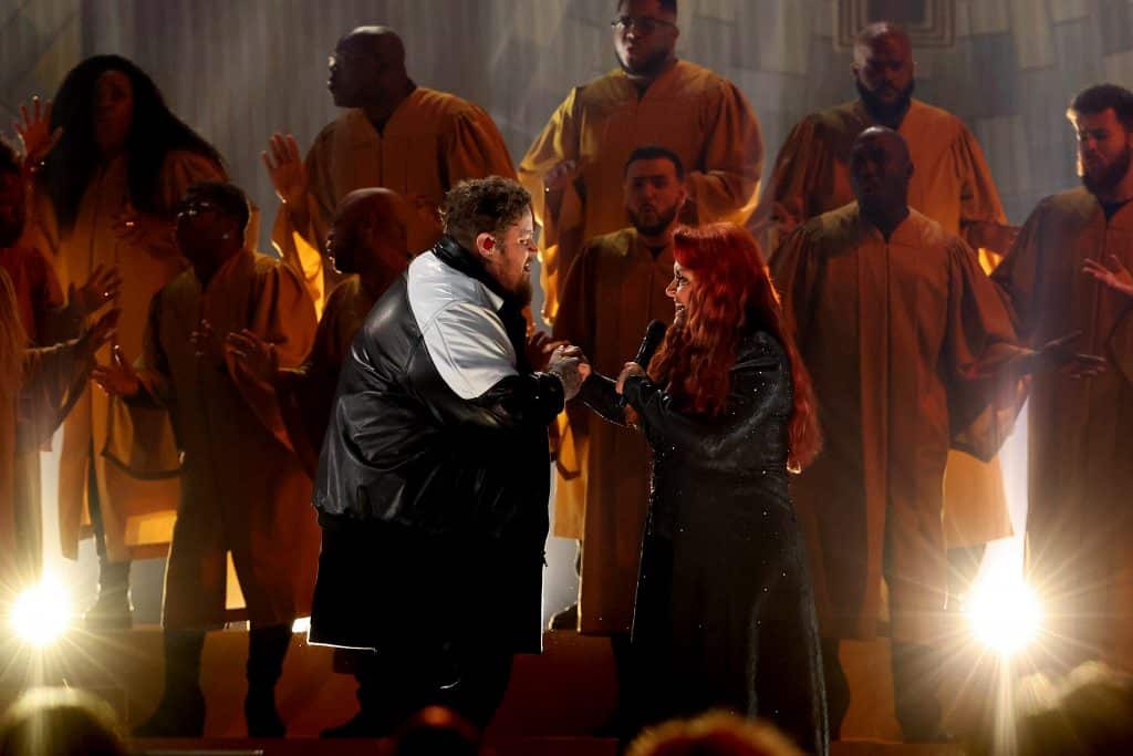 Jelly Roll and Wynonna Judd sing during the CMA Awards