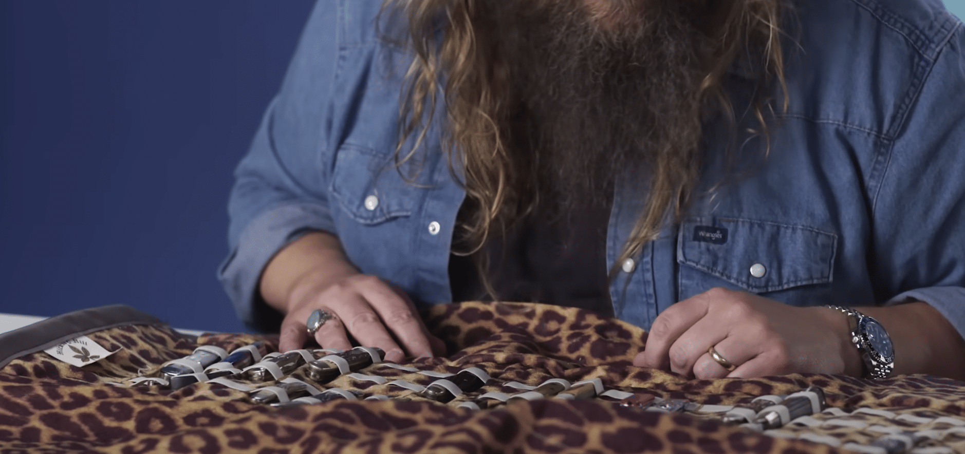Chris Stapleton's late father's knife collection