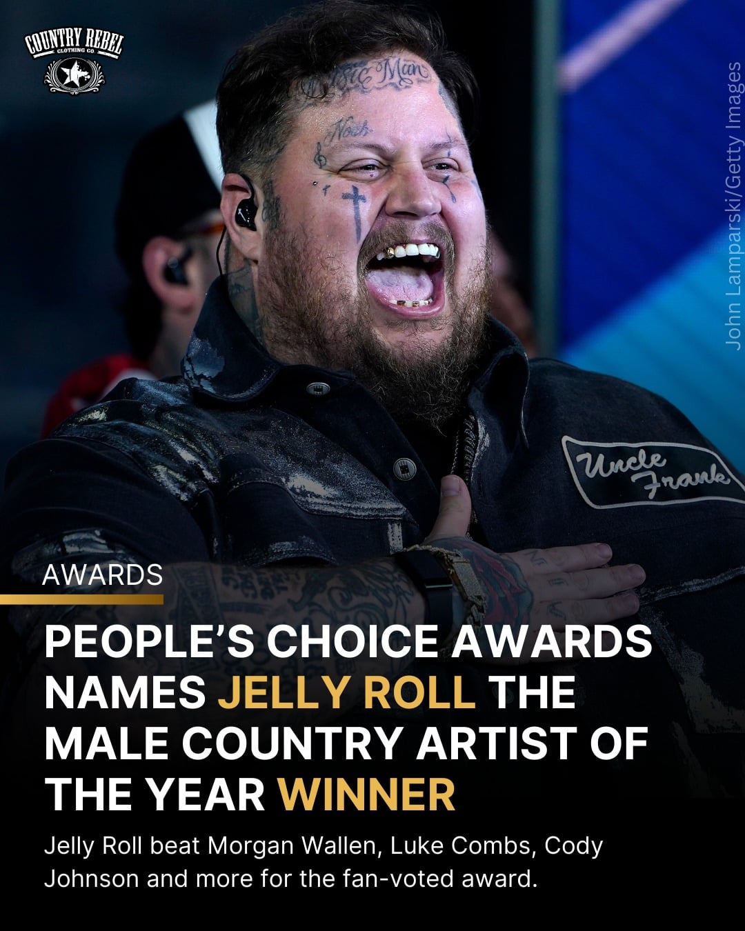 Jelly Roll won the People's Choice Award for Male Country Artist of the Year