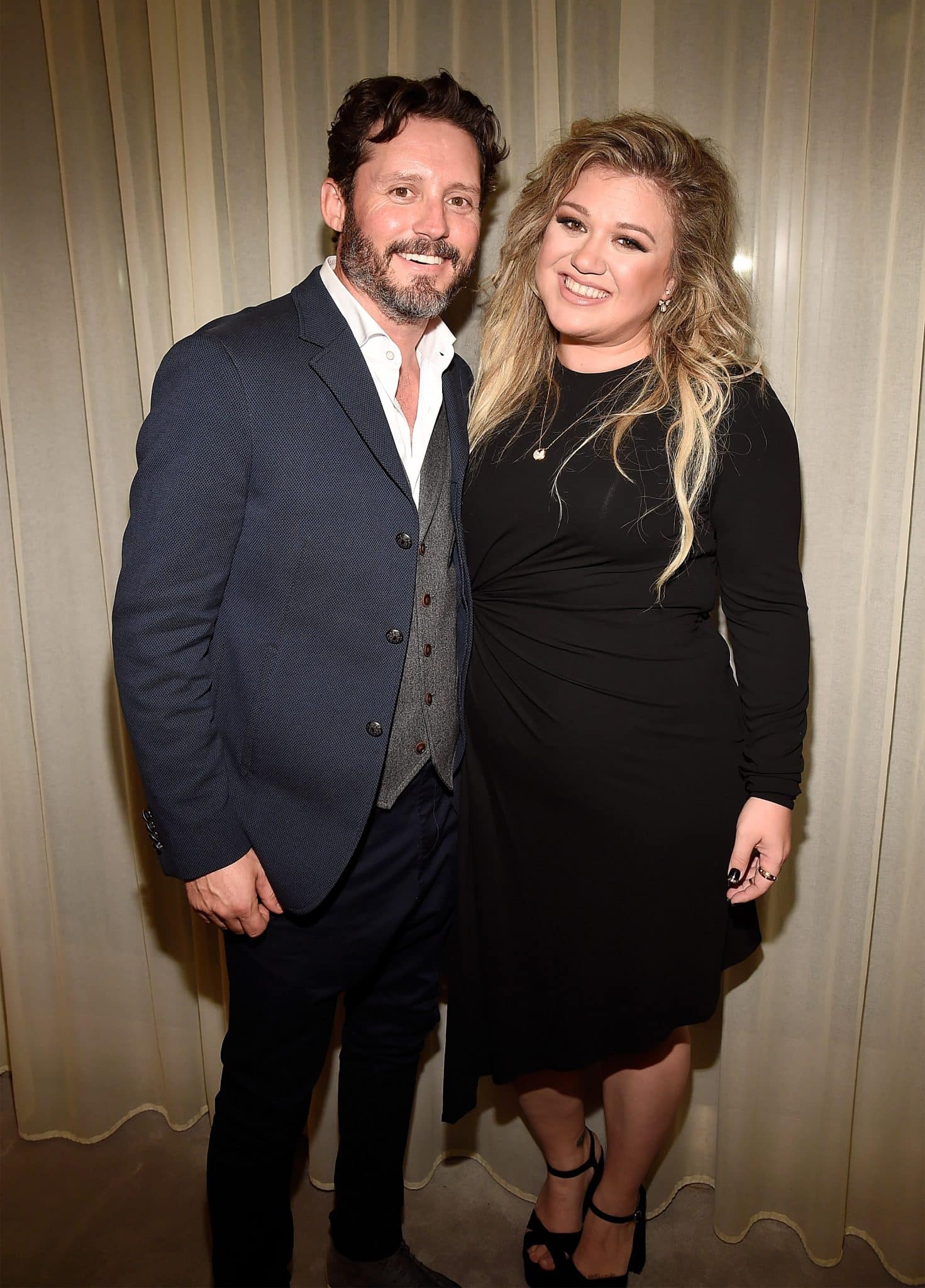 NEW YORK, NY - SEPTEMBER 06: (Exclusive Coverage) Brandon Blackstock and Kelly Clarkson backstage after she performed songs from her new album "The Meaning of Life" at The Rainbow Room on September 6, 2017 in New York City. (Photo by Kevin Mazur/Getty Images for Atlantic Records)