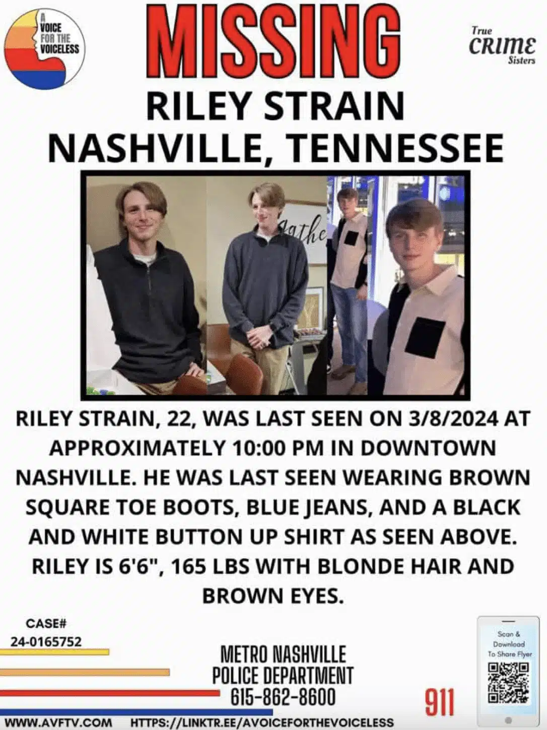 The missing poster for Riley Strain