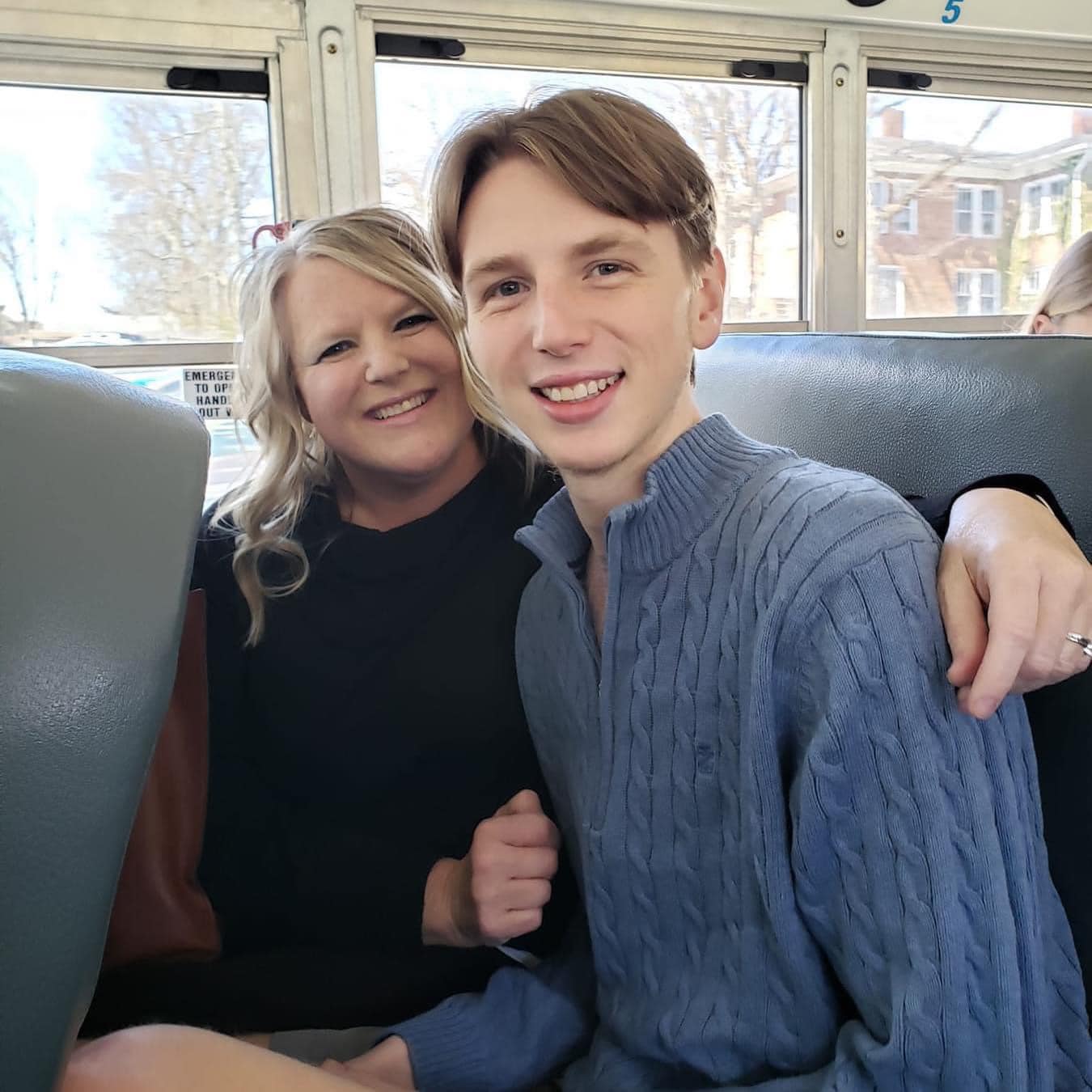 Riley Strain with his mom, Michelle Whiteid.
