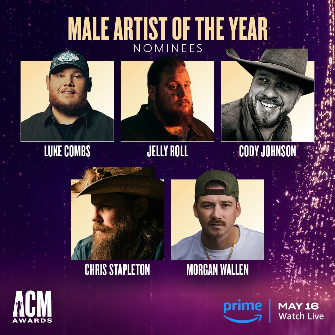 The nominees for Male Artist of the Year at the 2024 ACM Awards