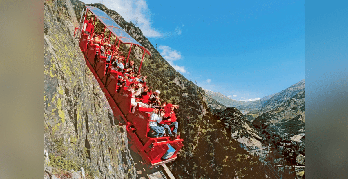 Gelmerbahn Funicular Railway in Switzerland.