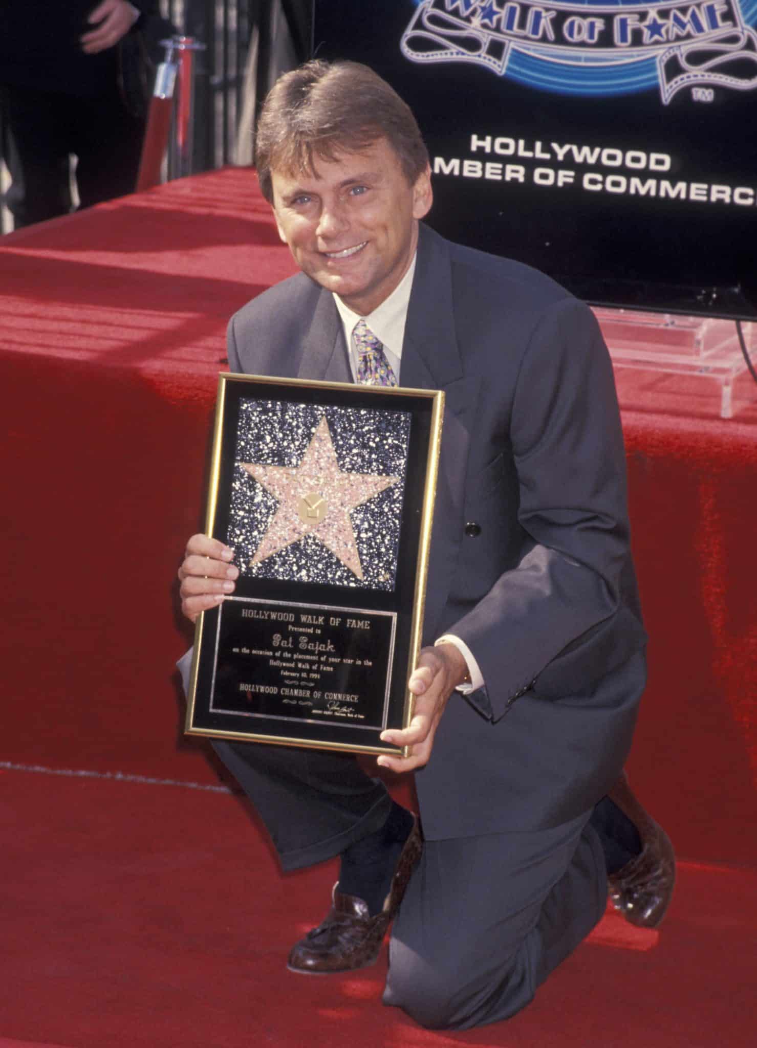 Game Show Host Pat Sajak attending 'Pat Sajak Receives Walk of Fame Star' on February 10, 1994 at the Hollywood Walk of Fame in Hollywood, California. (Photo by Ron Galella, Ltd./Ron Galella Collection via Getty Images)