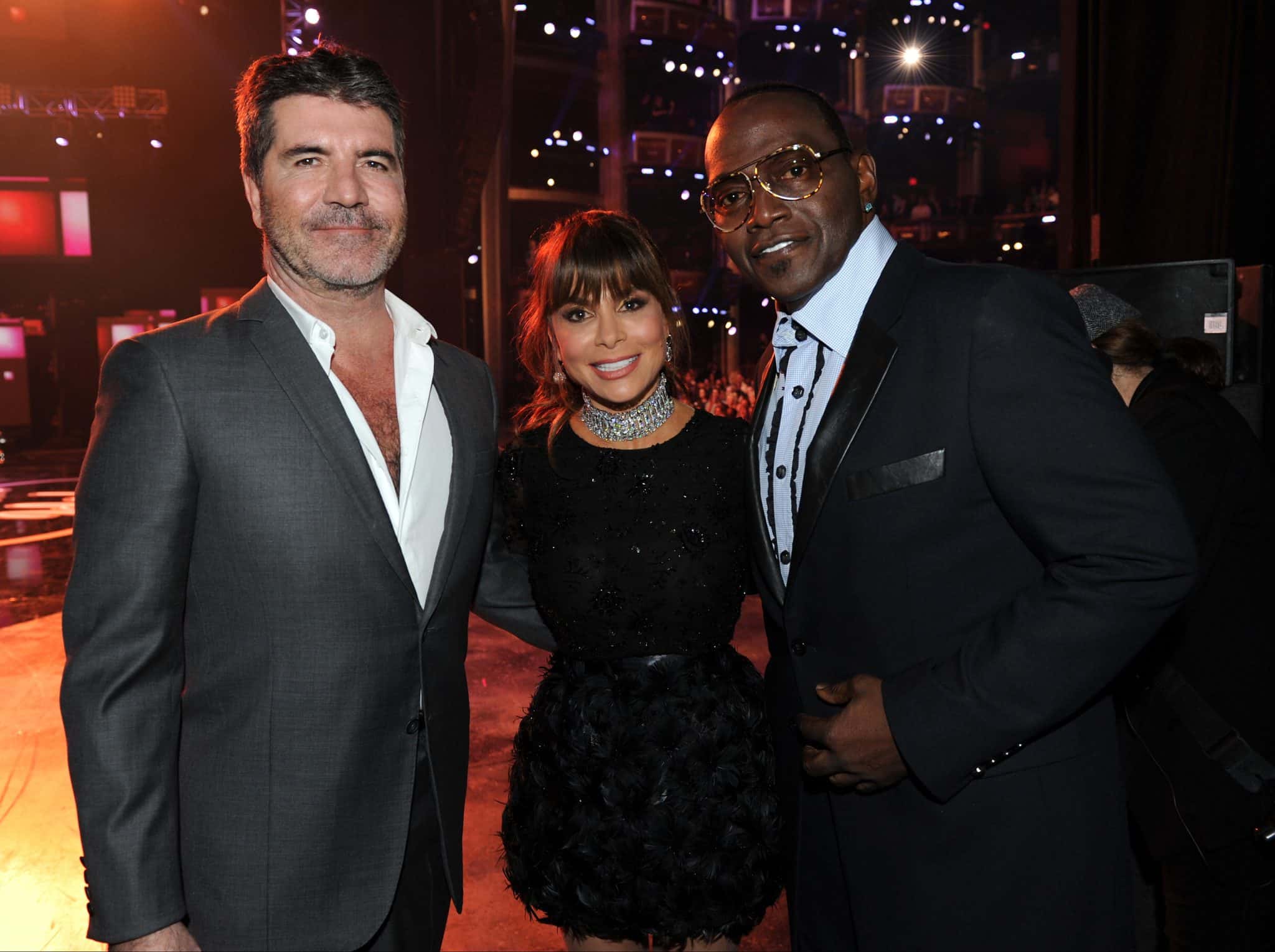 The three original American Idol judges, Simon Cowell, Paula Abdul, & Randy Jackson.