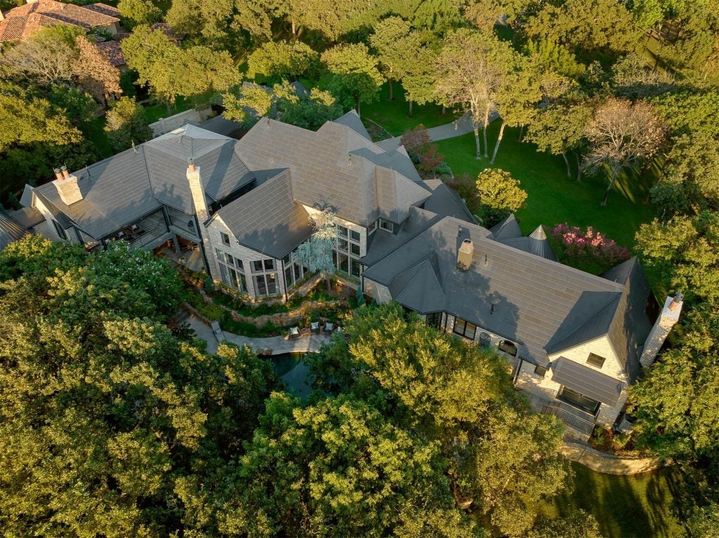 Aerial view of the home