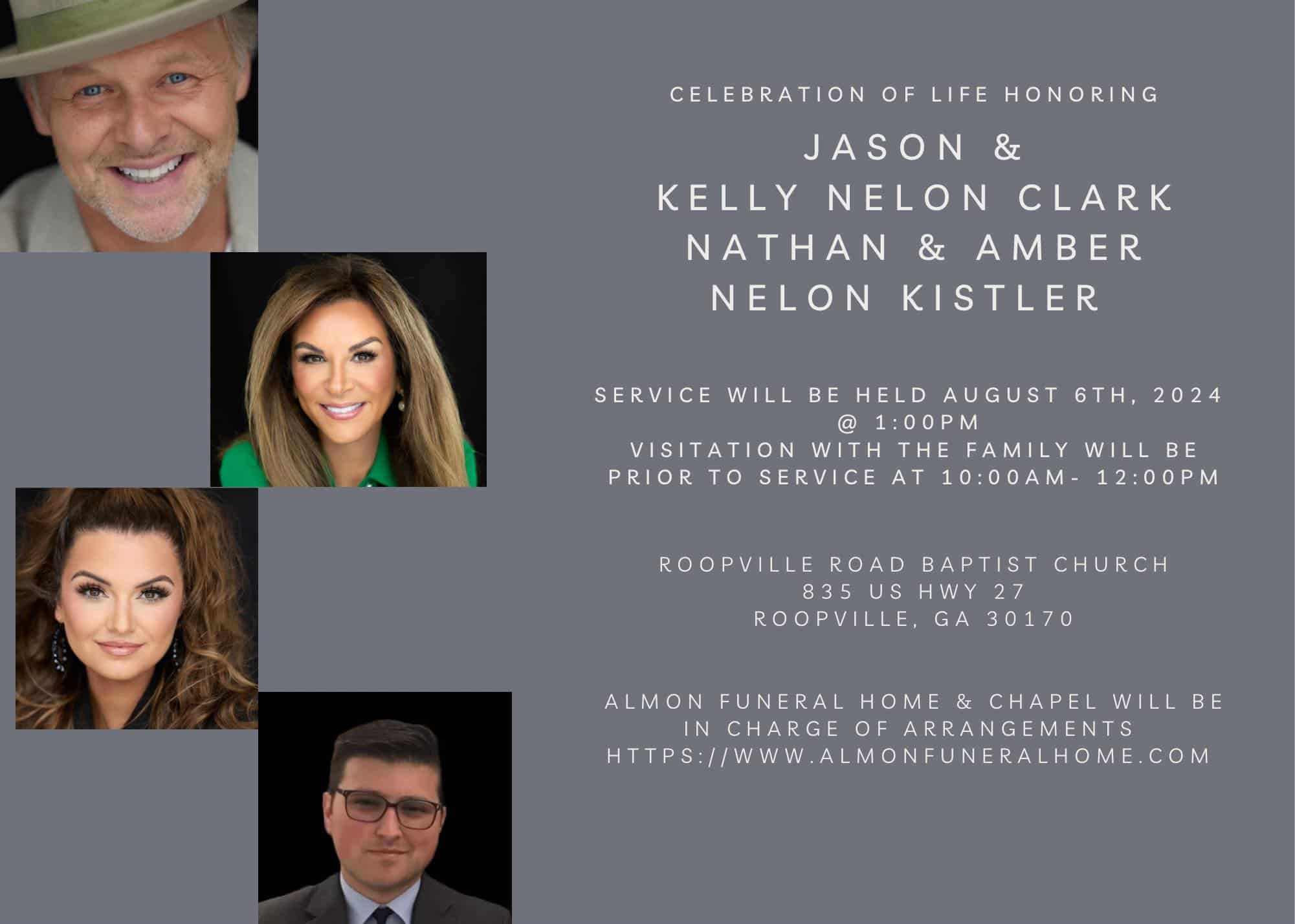 Announcement for The Nelons' funeral service