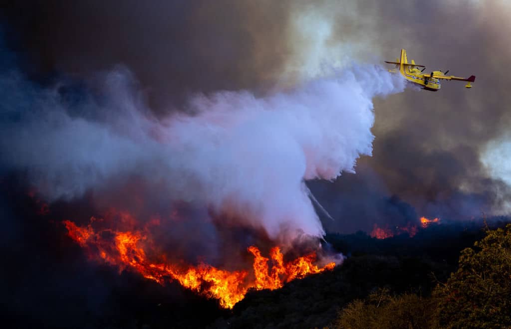 Palisades fire in Southern California 