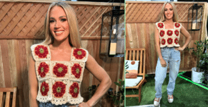 Carrie Underwood crochet shirt