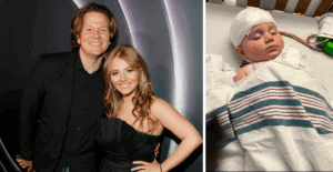 Emmy Russell welcomed her first child, daughter Taylor, in January.