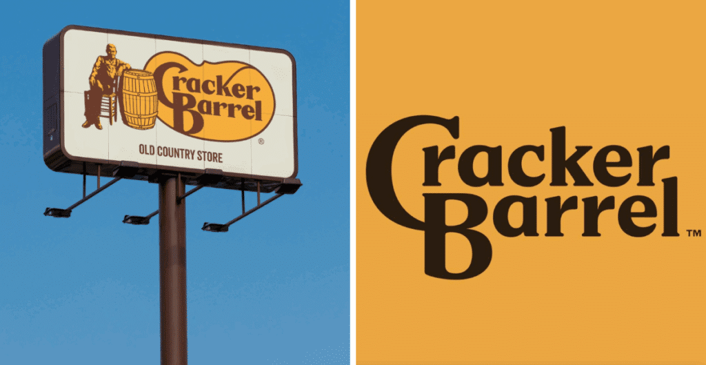Cracker Barrel logo before and after rebranding