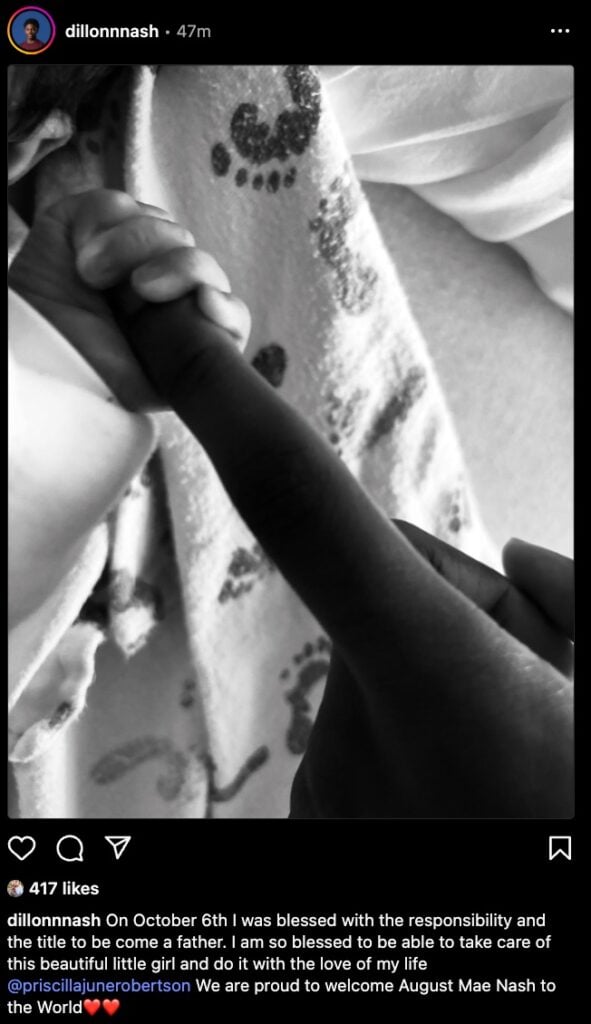 Duck Dynasty's Priscilla Robertson and boyfriend Dillon Nash welcome first child together