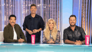 lionel richie, ryan seacrest, carrie underwood, and luke bryan on american idol