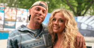 Kenny Chesney and Megan Moroney smile together