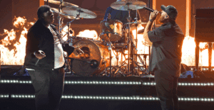 BigXThaPlug and Luke Combs perform their song 'Pray Hard" at the 59th Annual CMA Awards