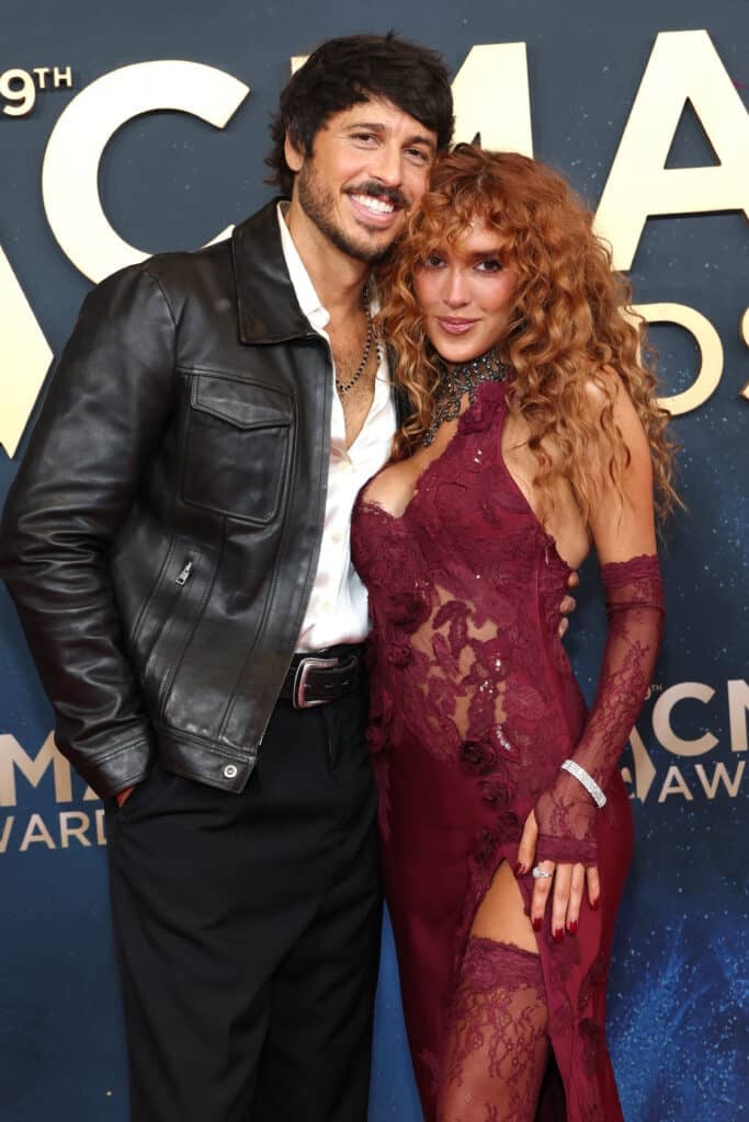 Morgan Evans and Laci Kaye Booth at the CMA Awards
