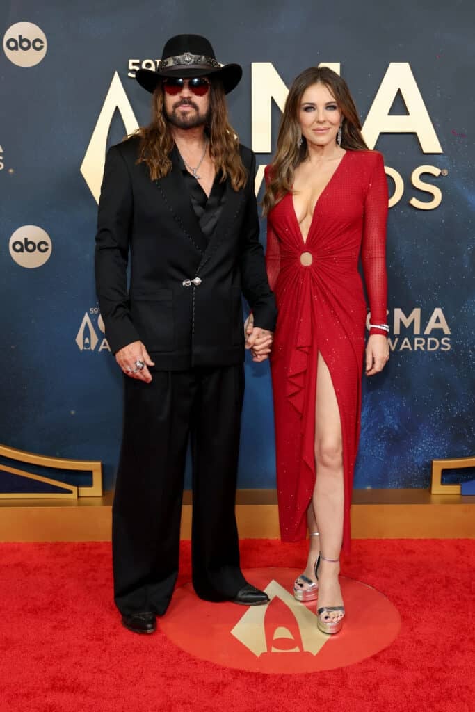 Billy Ray Cyrus and Elizabeth Hurley at the CMA Awards