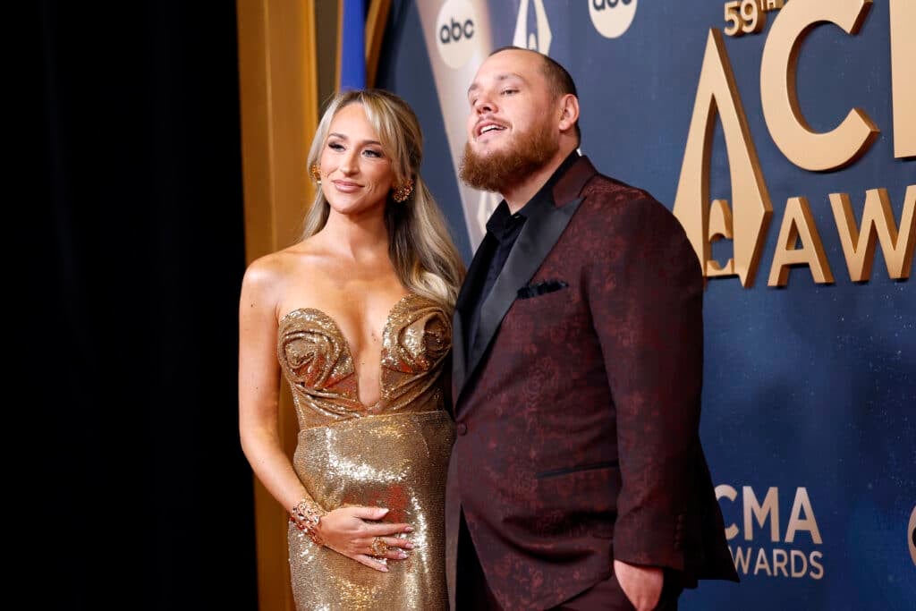 Luke and Nicole Combs at the CMA Awards