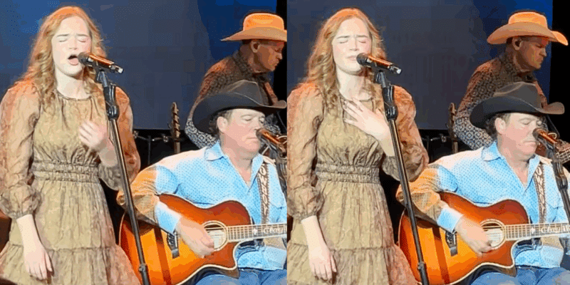 Clay Walker's daughter, Mary Elizabeth sings at his recent concert.