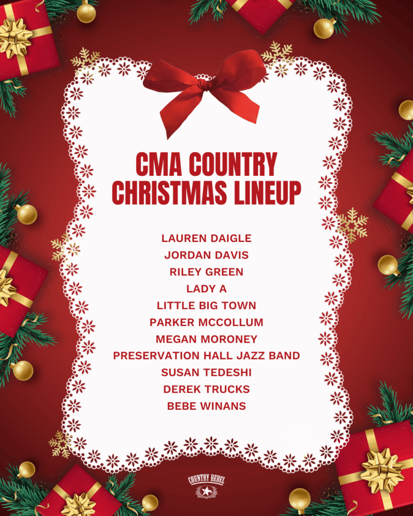 The lineup for 2025 CMA Country Christmas special.