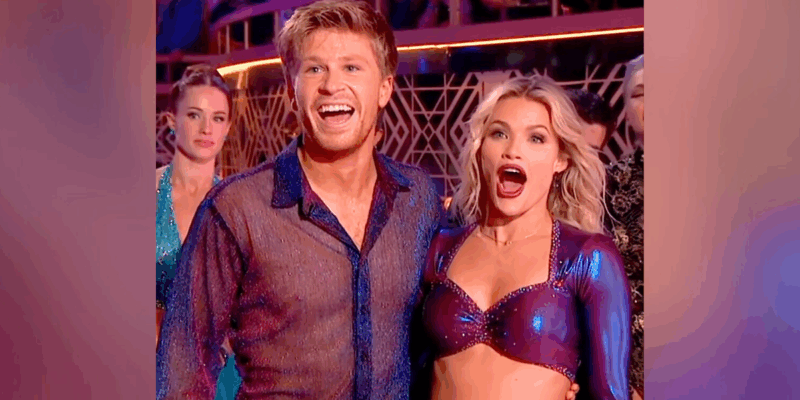 Robert Irwin and Witney Carson react to scores on Dancing with the Stars before learning they are finalists