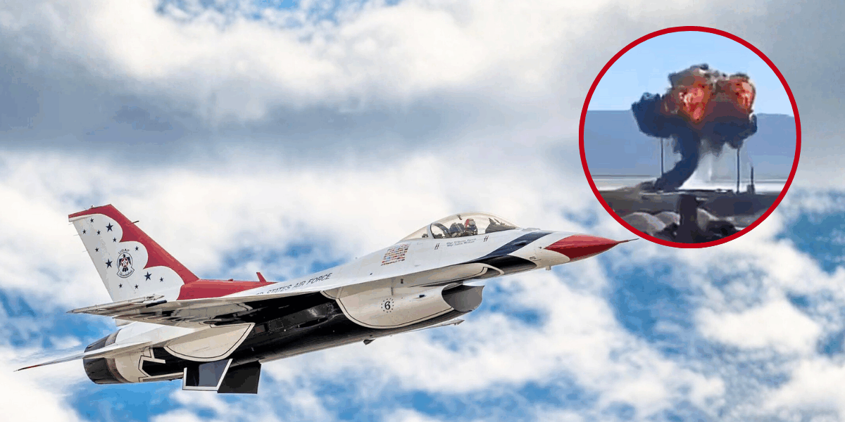 Air Force Pilot Ejects To Safety As F16 Fighter Jet Crashes(00)