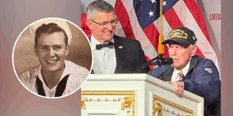 At the 2025 Champions For America celebration at Mar-a-Lago, a 101-year-old WWII veteran named Bill Dillon declared that he'd 