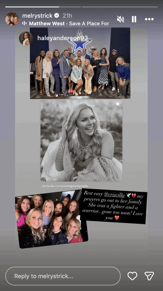 Melissa Rycroft Strickland remembers Criscilla Anderson