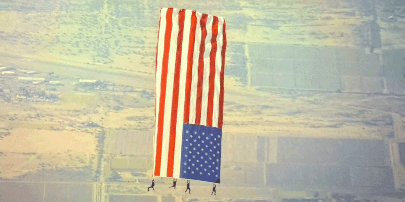 An American skydiving team has reclaimed the world record for largest flag flown in free fall, besting the previous record-holder with a flag that is nearly double in size.