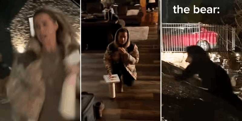 Katelyn Brown runs away after thinking a bear is chasing her