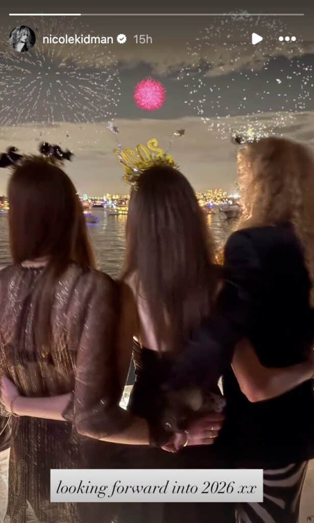 Nicole Kidman with her daughters in Sydney on New Year's Eve