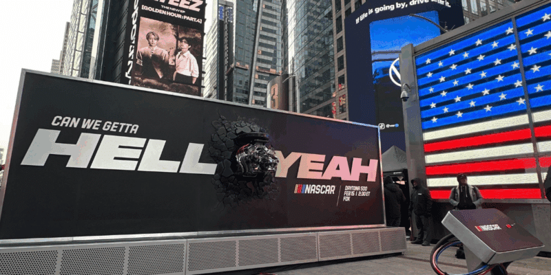In New York City's Times Square on Tuesday, Feb. 10, NASCAR will attempt to set a new world record: loudest billboard.