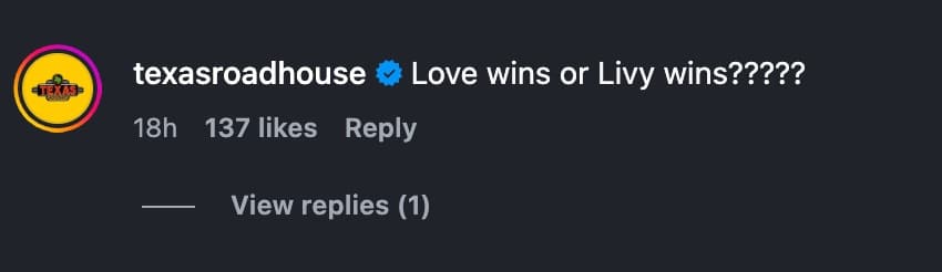 Texas Roadhouse comments on Livy's American Idol audition