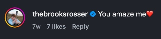 American Idol contestant Brooks comments on Rae's post from several weeks ago