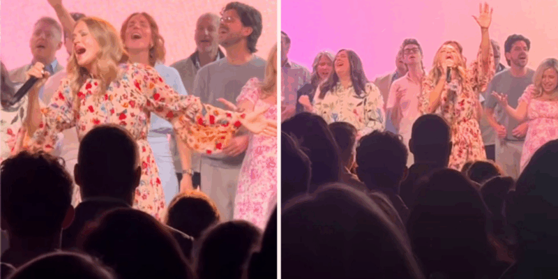 Carrie Underwood sings How Great Thou Art during Sunday Easter service