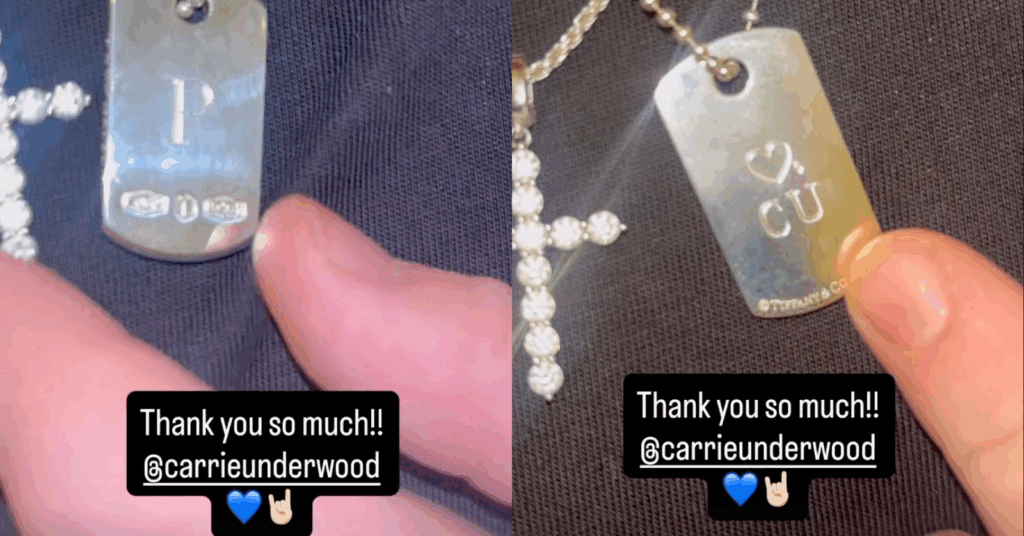 Philmon Lee of American Idol shares look at the Tiffany & Co. necklace from Carrie Underwood
