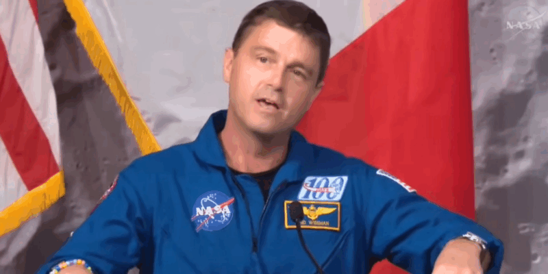 Artemis II Commander Reid Wiseman speacks at a press conference